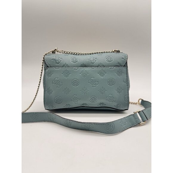 GUESS Cresidia logo embossed convertible small shoulder crossbody bag -Teal - Picture 11 of 14